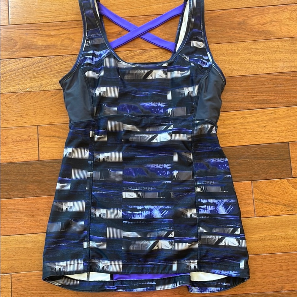 MPG Stylish Blue and Black work out Tank Top